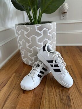adidas White Sneakers with Black Interior Trim